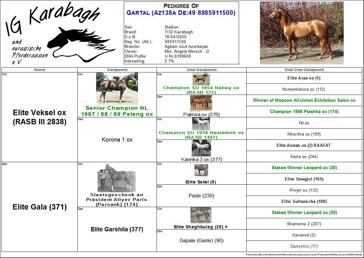 Gartal Pedigree